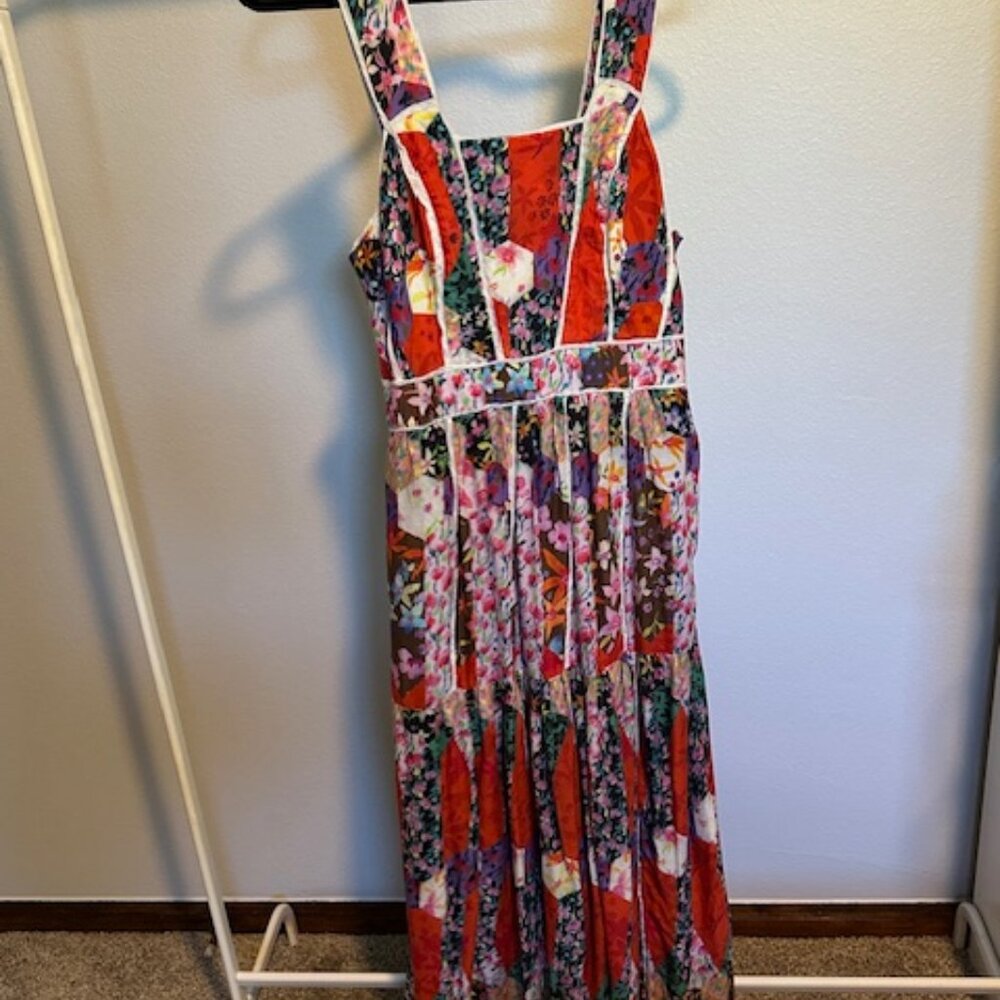 By Anthropologie Multicolor Boho Cottagecore Patchwork Maxi Dress - Sz 4